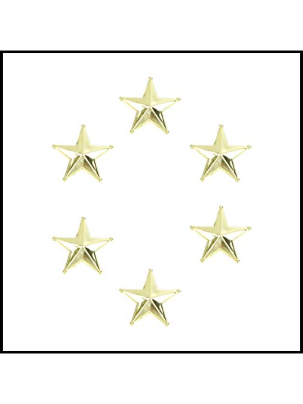 50pc 3D Gold Star Charms 3cm DIY Christmas Tree Decor Crafts